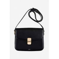 A.P.C. poșetă de piele Sac Grace Small culoarea negru