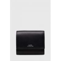 A.P.C. portofel de piele Compact Lois Small culoarea negru, PXBMW.H63453.LZZ