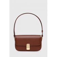 A.P.C. poșetă de piele Sac Grace Baguette culoarea maro, PXBMW.F61615.CAD