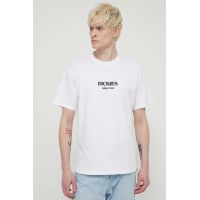 Dickies tricou din bumbac MAX MEADOWS TEE SS barbati, culoarea alb, cu imprimeu, DK0A4YRL