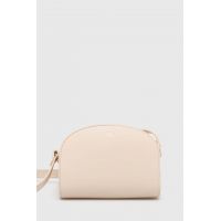 A.P.C. poseta de piele sac demi-lune mini culoarea bej, PXAWV-F61392