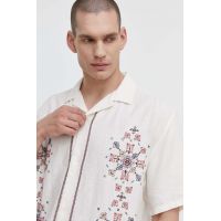 Abercrombie & Fitch camasa de in culoarea bej, relaxed