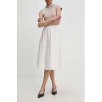 Answear Lab fusta culoarea alb, midi, evazati