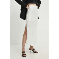 Answear Lab fusta culoarea alb, maxi, drept