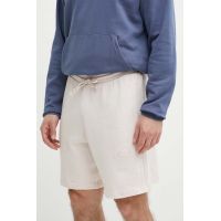 adidas pantaloni scurti din bumbac culoarea bej, IR5258