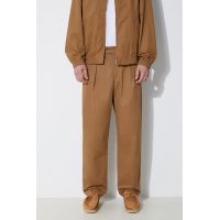A.P.C. pantaloni de bumbac culoarea maro, drept, COGXS-H08428