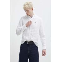 Abercrombie & Fitch camasa de in culoarea alb, cu guler button-down, regular