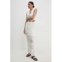 Answear Lab fusta culoarea alb, maxi, drept