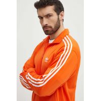 adidas Originals bluza barbati, culoarea portocaliu, cu imprimeu, IR9902