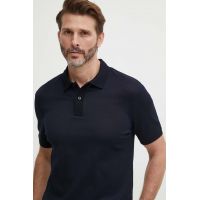 BOSS polo de bumbac culoarea bleumarin, uni, 50511588