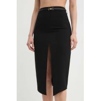 Elisabetta Franchi fusta culoarea negru, midi, drept, GO02742E2