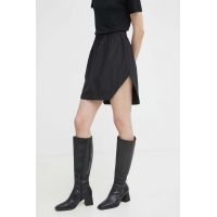 MMC STUDIO fusta culoarea negru, mini, drept, SQUER.SKIRT