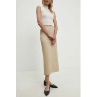 Answear Lab fusta culoarea bej, midi, drept