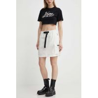 Napapijri fusta din bumbac R-Boyd culoarea alb, mini, drept, NP0A4HNQN1A1