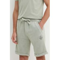 Aeronautica Militare pantaloni scurti din bumbac culoarea verde, BE205F539