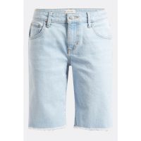 Bermude din denim cu terminatie franjurata
