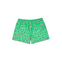 Pantaloni scurti de baie cu imprimeu si snur in talie
