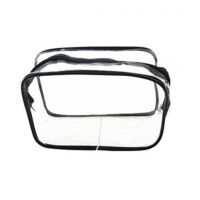 Geantă cosmetică transparentă negru M