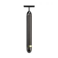 1 rolă vibratoare pentru masaj facial cu baterie AA Rolă vibrantă rezistentă la apă pentru fermitate și slăbire a feței Instrument vibrator pentru lifting facial Maser antirid în formă de T 14 x 3,2 cm negru