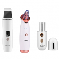 Aspirator pentru pori, cu ultrasunete pentru curățarea pielii și abur hidratant facial alb