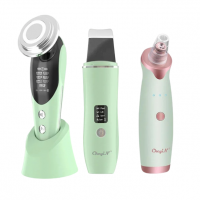 Aspirator pentru pori, dispozitiv LED pentru tratarea pielii și dispozitiv de curățare a pielii cu ultrasunete verde