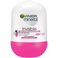 Antiperspirant Roll-On Garnier Mineral Invisible Black/White/Colors, 50 ml, Antipete
