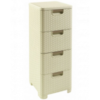 CURVER Bibliotecă cu 4 sertare Regal STYLE crem