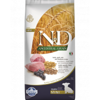 FARMINA N&amp;D Low Grain Puppy Mini Hrana uscata pentru catelusi, cu miel si afine 7 kg