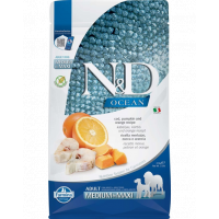 FARMINA N&amp;D Ocean Dog Adult Medium/Maxi Hrana caini adulti, cu cod, dovleac si portocale 2,5 kg