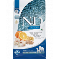 FARMINA N&amp;D Ocean Adult Medium/MaxiHrana caini adulti, cu cod, portocala, ovaz 2,5 kg