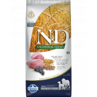 FARMINA N&amp;D Ancestral Grain Adult Medium/Maxi Hrana caini adulti talie medie si mare, cu miel, grau, ovaz, afine 12 kg