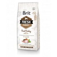 BRIT Fresh Adult Fit&amp;Slim 12 kg hrana uscata caini adulti, curcan si mazare