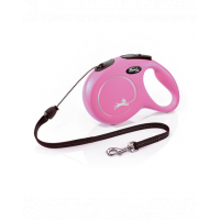 FLEXI New Classic lesa automata cu sir pentru caini, roz, marimea M, 8 m