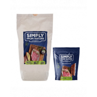 SIMPLY FROM NATURE SET hrana pentru caini coapta la cuptor, cu vita 1,2 kg + recompense cu vita 7 buc.