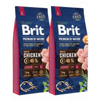BRIT Premium By Nature Junior Large L hrana uscata caini juniori talie mare, cu pui 30 kg (2 x 15 kg)
