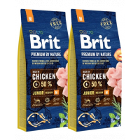 BRIT Premium By Nature Junior Medium M hrana uscata caini juniori talie medie, cu pui 30 kg (2 x 15 kg)