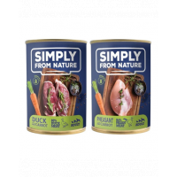 SIMPLY FROM NATURE Hrana umeda pentru caini, mix rata si morcov/fazan si morcov 400 g x 12 buc.