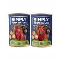 SIMPLY FROM NATURE Hrana umeda pentru caini, mix carne de cal si cartofi/carne de capra si cartofi 400 g x 12 buc.