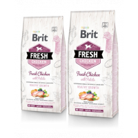 BRIT Fresh Puppy Healthy Growth hrana uscata caini juniori, pui si cartofi 24 kg (2 x 12 kg)