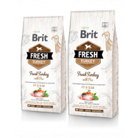 BRIT Fresh Light Fit &amp; Slim hrana uscata caini adulti supraponderali, cu mazare si curcan 24 kg (2 x 12 kg)