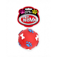 PET NOVA DOG LIFE STYLE Minge din cauciuc pentru caini, rosu, 6cm