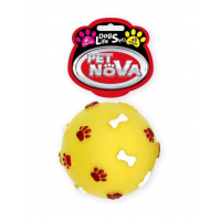 PET NOVA DOG LIFE STYLE Minge din cauciuc pentru caini, galben, 7,5cm