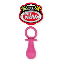 PET NOVA DOG LIFE STYLE Jucarie suzeta pentru caini, roz, aroma de menta, 14cm