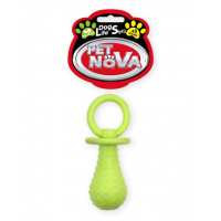 PET NOVA DOG LIFE STYLE Jucarie suzeta pentru caini, 14cm, galbena, aroma de menta