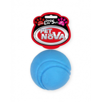 PET NOVA DOG LIFE STYLE Minge de tenis pentru caini, rosie, aroma de vita, 5 cm