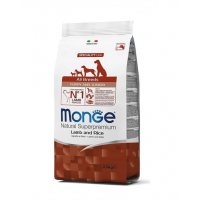 MONGE Puppy&amp;Junior hrana uscata pentru catelusi de toate rasele, cu miel, orez si cartofi 2,5 kg