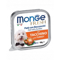 MONGE Fresh hrană umedă pentru câini sub formă de pate, curcan 100 g