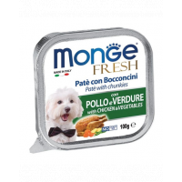 MONGE Fresh hrană umedă pentru câini sub formă de pate, cu pui și legume 100 g