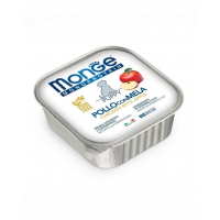 MONGE Fruit Dog Junior Monoprotein hrană umedă pentru cățeluși, cu pui și mere 150g