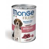 MONGE Fresh Dog hrană umedă pentru câini, cu vițel 400g